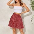 thumbnail image 2 of Jupes Longues pour Femmes Été Mignonne Taille Haute Jupe à Volants Imprimé Swing Plage Mini Vêtements Femmes Rouge m, 2 of 5