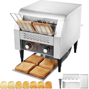 VEVOR Commercial Conveyor Grille-pain, 300 Grille-pain commercial en acier inoxydable à fort rendement, grille-pain, restaurant électrique Grille- pain commercial pour le pain au toast, bagel, pain