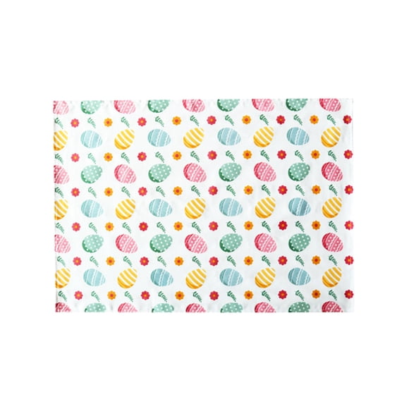 Serviette de Pâques en Coton Imprimée pour Vaisselle, Oeufs de Pâques Motif Floral Serviette en Tissu Réutilisable pour Mise en Place Festive de Table à Manger, Accessoires de Décoration de Fête, Linge de Cuisine pour la Maison, 1 Paquet