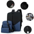 thumbnail image 4 of 3-Piece USB Charging Laptop Backpack Set Organized Compartments Padded Shoulder Strap for 15.6 Inch Laptop Travel Business School Durable Polyester Fabric, 4 of 5