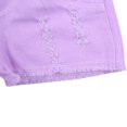 thumbnail image 5 of Baby Girls Casual Denim Shorts Solid Color High Waist Button Ripped Jeans with Side Pockets Purple 2-3 Years, 5 of 5