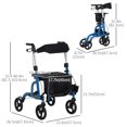 thumbnail image 3 of HOMCOM Rollator Walker w/ 8'' Wheels Adjustable Handle Seat Blue, 3 of 10
