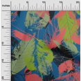 thumbnail image 2 of oneOone Cotton Flex Blue Fabric Leaves Sewing Craft Projects Fabric Prints By Yard 40 Inch Wide, 2 of 5