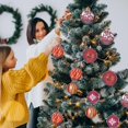 thumbnail image 2 of WLOELOEW 12-Piece Christmas Ball Ornament Set Red Plastic Glitter Special Shape Tree Pendant Mixed Decor For Xmas Tree Home Holiday B, 2 of 6