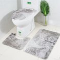 thumbnail image 3 of Coofit 3PCS Bath Rug Set Vintage Print Decorative Non-slip Toilet Rug Toilet Lid Cover, 3 of 5