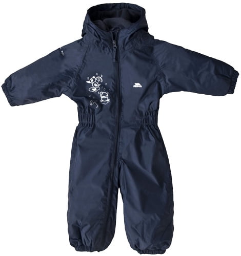 (Size 5/Size 6, Navy Blue) - Trespass Kids' Waterproof Drip Drop Outdoor Rain Suit