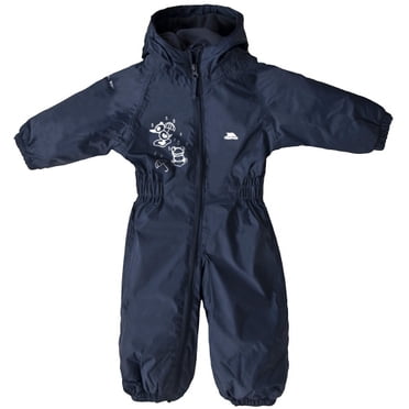 (Taille 2/taille 3, Bleu Marine) - Combinaison de Pluie Extérieure Imperméable pour Enfants Trespass contre les Gouttes d'Eau
