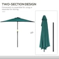 thumbnail image 4 of Outsunny Parasol Demi-Rond 9 Pi Extérieur Balcon Parasol Patio Jardin Extérieur Fenêtre Pare-Soleil avec 5 Baleines Vert Foncé, 4 of 10