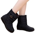 thumbnail image 1 of EGNMCR Bottes à la Cheville pour Femmes Extérieur Bottes de Neige pour Femmes Chaussures à Bout Rond à Enfiler Bottes Décontractées, 1 of 5