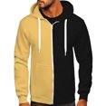 thumbnail image 1 of RKSTN Mens Hoodies Fall Winter Fashion Full Zipper Patchwork Color Sweatshirts Casual Sports Loose Drawstring Blouse Tops with Pockets, 1 of 6