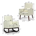 thumbnail image 2 of Patiojoy Set of 2 Dual-use Upholstered Rocking Chair with Wood Leg & Pillow Relax Sofa Chair Beige, 2 of 10