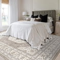 thumbnail image 4 of 2x3 Washable Small Rug for Entryway: Indoor Vintage Oriental Area Rugs Stain Resistant Door Mat with Non Slip Backing Low Pile Thin Carpet for Bathroom (2x3 Brown/Beige), 4 of 7