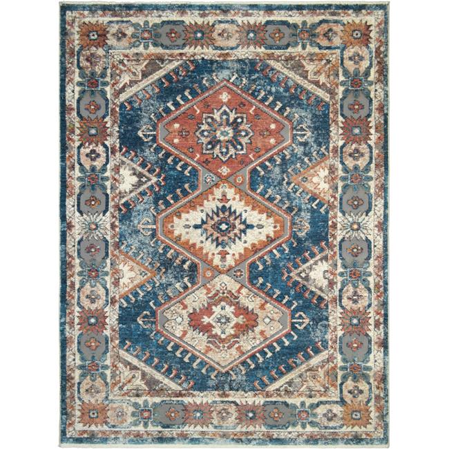 Mayberry Rug OX3194 5X8 Tapis Oxford Sahara 5 Pi 3 Po x 7 Pi 1 Po Bleu