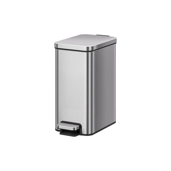 Better Homes & Gardens Bathroom Trash Can, 10 Liter Small Stainless Steel Step Bin