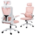 thumbnail image 1 of Vinsetto Chaise de Bureau en Maille avec Appuie-Tête Réglable, Soutien Lombaire, Rose, 1 of 10