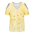thumbnail image 4 of Soki Women's Off Shoulder Tee Clearance Blouses Short Sleeved V-Neck Fashionable Tops, 4 of 6