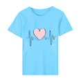 thumbnail image 4 of Pisexur T-shirt de la Saint-Valentin Haut T-shirt de la Saint-Valentin pour Femme Amour Imprimé T-shirt à Manches Courtes Haut à Manches Courtes Col Rond Haut/chemise, 4 of 5