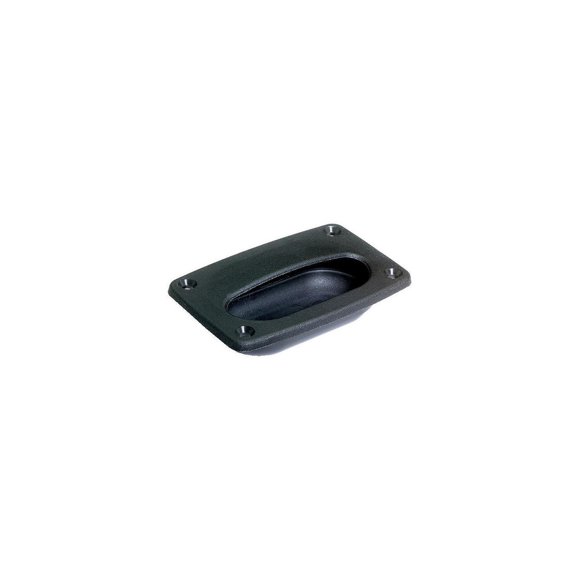 Attwood Marine Boat Hatch Pull 2027-1 Low Profile; Rectangular; 3-5/8 Inch Length x 2-5/16 Inch Width; Black; Propylene; With Mounting Hardware; With Four 6 Fasteners; Single; Bulk Packaging