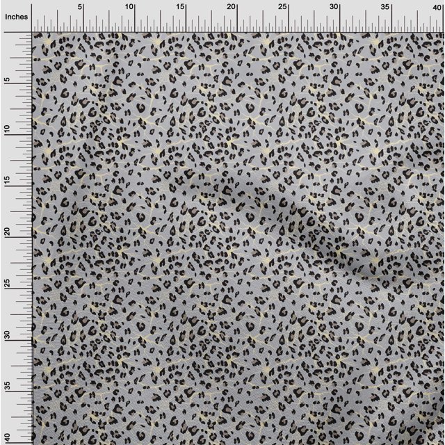 oneOone Polyester Lycra Fabric Leopard Animal Skin Fabric Prints by Yard 56 Inch Wide