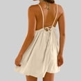 thumbnail image 5 of Sentmoon Robe pour Femme Plage Sans Manches à Col Rond Robes d'Été pour Femmes Printemps Couleur Unie Coupe Régulière à Bretelles Spaghetti Robes d'Été pour Femmes Mode pour le Travail et le Bureau Kaki G, 5 of 5