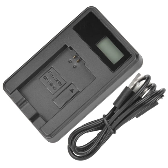 Battery Charger, LCD Display Camera Battery Charger Stable Plastic Shortage Protection For A6000 A6300 A6500 A7r A7