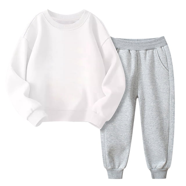 LIJCC Ensemble Deux Pièces pour Filles, Automne et Hiver, Chandail à Col Rond Rembourré et Pantalon