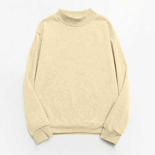 cllios Oversized Sweatshirt for Women Solid Color Mock Neck Tshirts 2024 Casual Long Sleeve Pullover Tops Basic Fall Tops