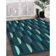 thumbnail image 3 of Ahgly Company Tapis d'Intérieur Lavable en Machine Carré Transitionnel Vert Cyan Foncé, 6 Pieds Carré, 3 of 7