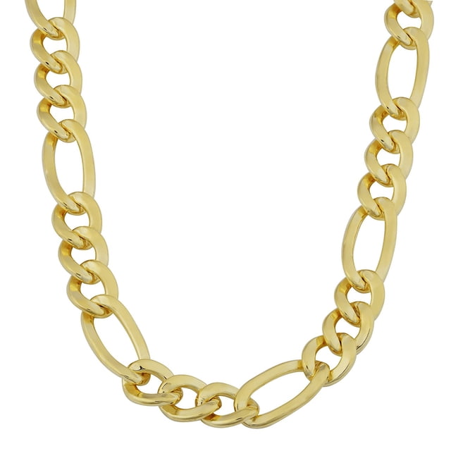 14K Yellow Gold Filled Solid Figaro Chain Necklace, 7.0 mm, 20"