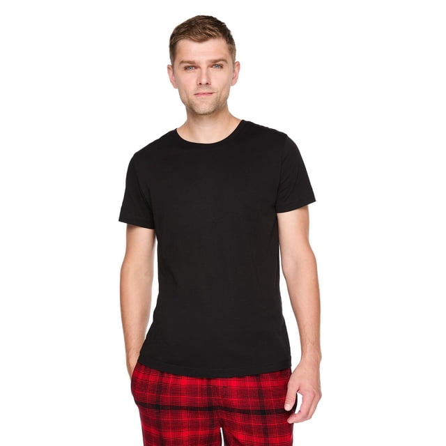 George Men's Crew-Neck T-Shirt 4-Pack. Front-facing folded stack of four short-sleeve crew-neck basic tees; jersey knit 100% cotton with visible ribbed crew neck and straight hem on a plain background. Often used as a breathable everyday base layer for layering or casual wear.