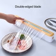 thumbnail image 2 of Visland Plastic Wrap Dispenser with Slide Cutter Adjustable 2-In-1 Food Cling Wrap Film Roll Holder Cutting Tools Kitchen Gadgets, 2 of 8