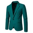 thumbnail image 1 of DPTALR Homme Décontracté Uni Blazer à un Bouton Col Rabattu Complet Manches Longues Veste, 1 of 9