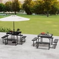 thumbnail image 4 of Costway Picnic Table Bench Set for 4-8 People with Umbrella Hole All-Weather HDPE Tabletop Black, 4 of 10