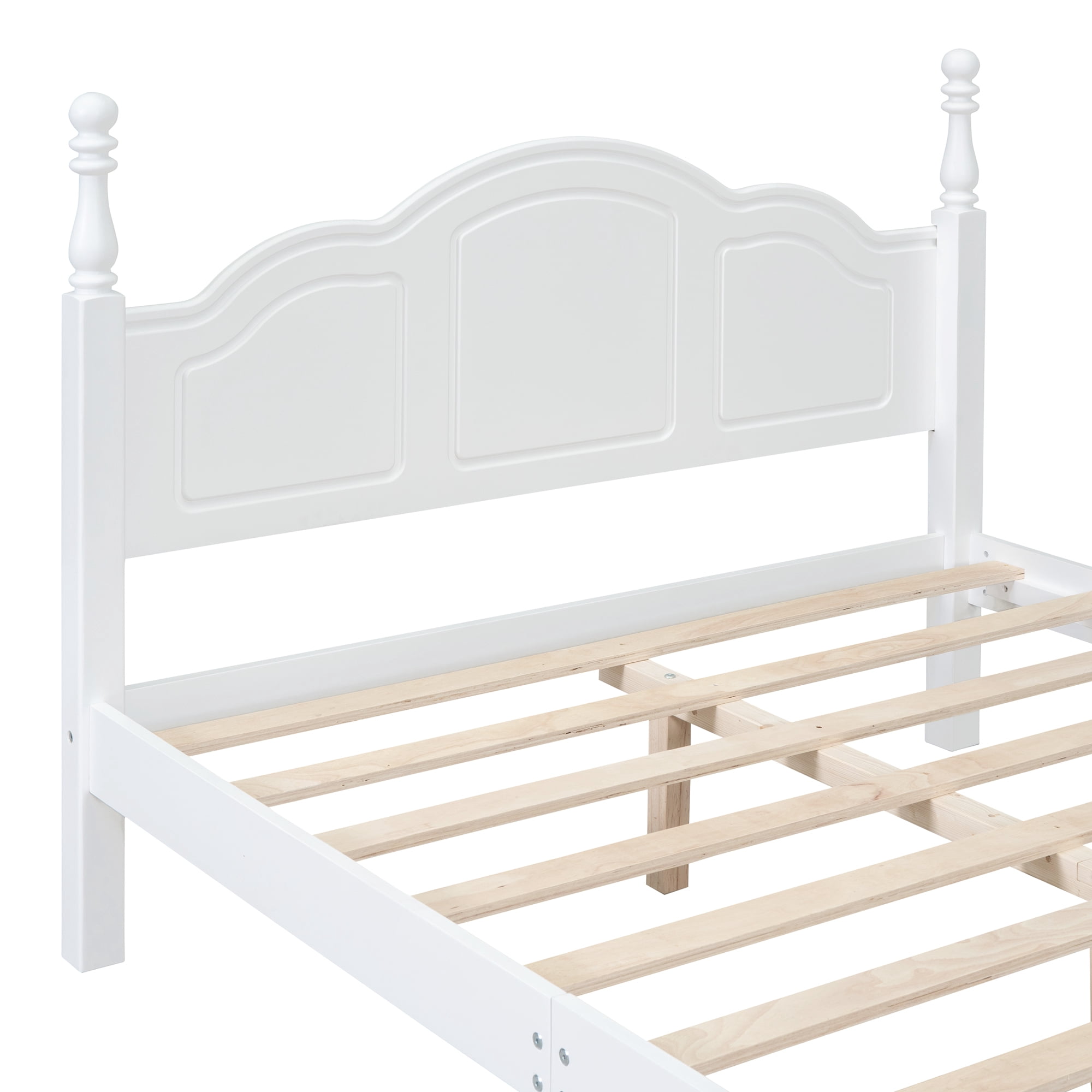 Lit plateforme en bois Noble House, style rétro, blanc, 2 places