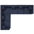 thumbnail image 4 of Modway Saybrook 6-Piece Modern Fabric Outdoor Patio Sectional Sofa in Navy, 4 of 11