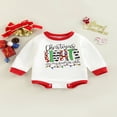 thumbnail image 2 of Infant Baby Spring Autumn Romper  Long Sleeves  Neck Cartoon Letter String Lights Print Jumpsuit for Boys Girls, 2 of 9