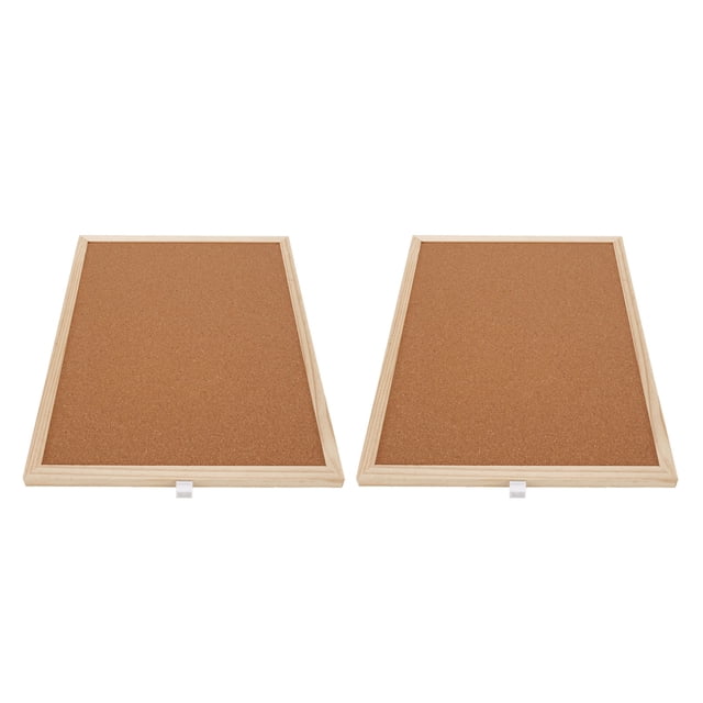 Cork Boards, Recyclable Lightweight 2Pcs Decorative Hanging Pin Board Versatile Non Deform with Wooden Frame for Office