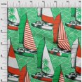 thumbnail image 3 of oneOone Viscose Jersey Green Fabric Nautical Sewing Craft Projects Fabric Prints By Yard 60 Inch Wide, 3 of 5