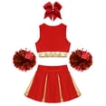 thumbnail image 4 of Miaeowve Tenue d'Uniforme de Cheer pour Filles du Secondaire pour Fête Musicale Vêtements de Cheerleading avec Pompons A Rouge 16, 4 of 5