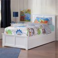 thumbnail image 2 of Madison Twin Platform Bed with Matching Footboard & Twin Trundle in White, 2 of 7