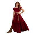 thumbnail image 1 of Kids Toddler Girls Spring/Summer Solid Ruffle Sleeveless Bohemian Princess Dress - Fashionable & Lightweight, 1 of 3