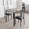 thumbnail image 1 of Dining Table for 2, Small Table and Chairs Set of 2, Dinette Set for 2, Square Dinner Table Set, 3 Piece Kitchen & Dining Room Sets for Small Space (Black, Dining Table with 2 Chairs), 1 of 9