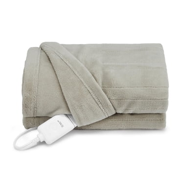 Sunbeam Throw Poseidon Blue Microplush, 4 Heat Settings, 4-Hour Auto Shut-Off, Electric Heated Blanket, 50” x 60”