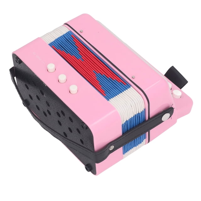 Button Accordion for Beginners 7 Keys Control Mini Accordion 2 Bass Educational Musical Instrument for Performance Practice
