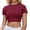 Wine, variant on Fgnfyis Womens Tops Women's Casual Short Sleeve Crop T Shirt Round Neck Basic Solid Top for Spring Summer Everyday Wear T Shirts for Women Black M