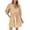 Yellow, variant on Women's Puff Sleeve Mini Dress, 3/4 Sleeve Summer Casual Cute Sundress, Bow Tie Crewneck Striped Loose Flowy Beach Dresses Mother of the Bride Dresses for Wedding Black M
