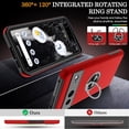 thumbnail image 4 of KOMI Pixel 7 Case, Google Pixel 7 Case with HD Screen Protector, Shockproof Google Pixel 7 Phone Case with 360° Magnetic Ring Holder Kickstand Phone Case for Google Pixel 7 Red, 4 of 5