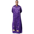 thumbnail image 1 of Moggemol Robe de Clergé d'Église pour Homme avec Étole Costume de Prêtre pour Jeu de Rôle Manches Longues Croix Dorée Soutane Violet G, 1 of 7