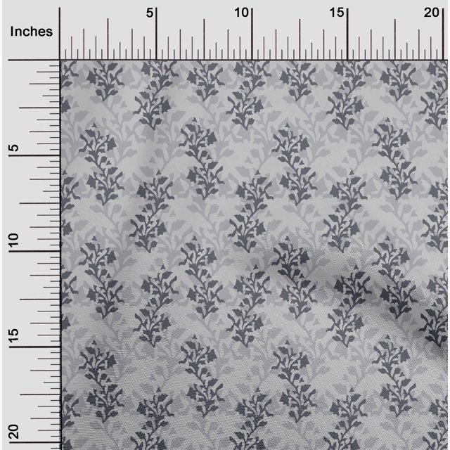 oneOone Georgette Viscose Fabric Leaves & Floral Block Fabric Prints By Yard 42 Inch Wide