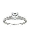 thumbnail image 1 of 0,70 Carat Excellent Asscher Cut Natural Diamond Beautiful Solitaire with Accents Bridal Ring for Bride Solid 14K White Gold Size 5, 1 of 5